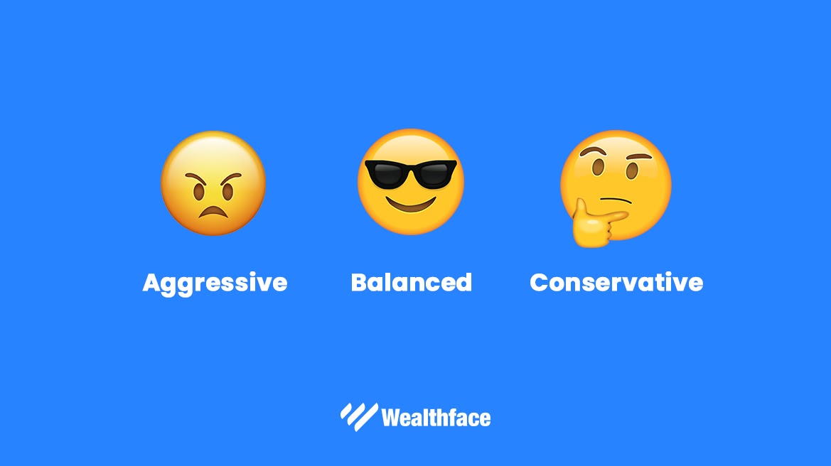 emojis showing balance aggressive conservative